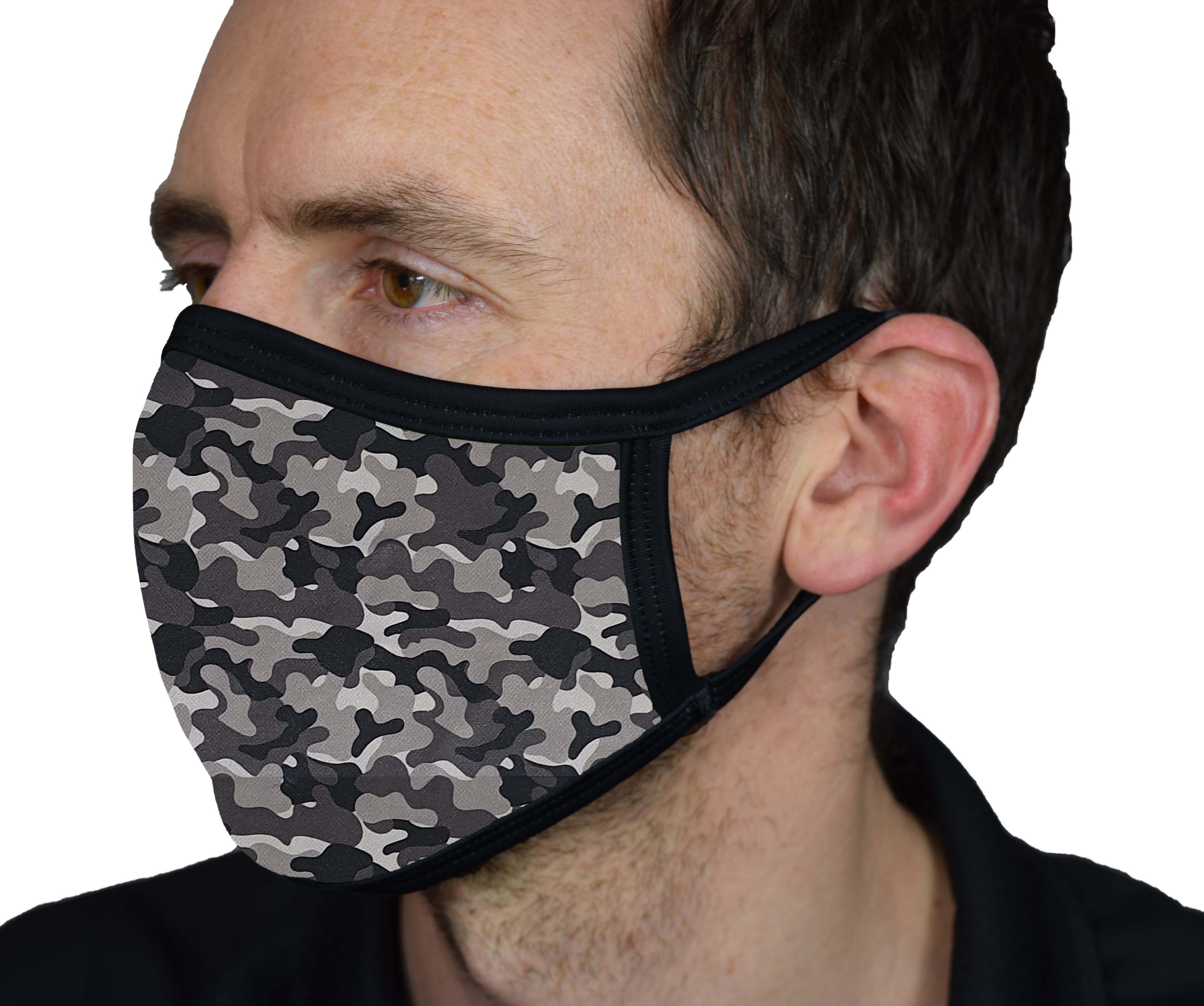 Face Masks Grey Camo small in stock