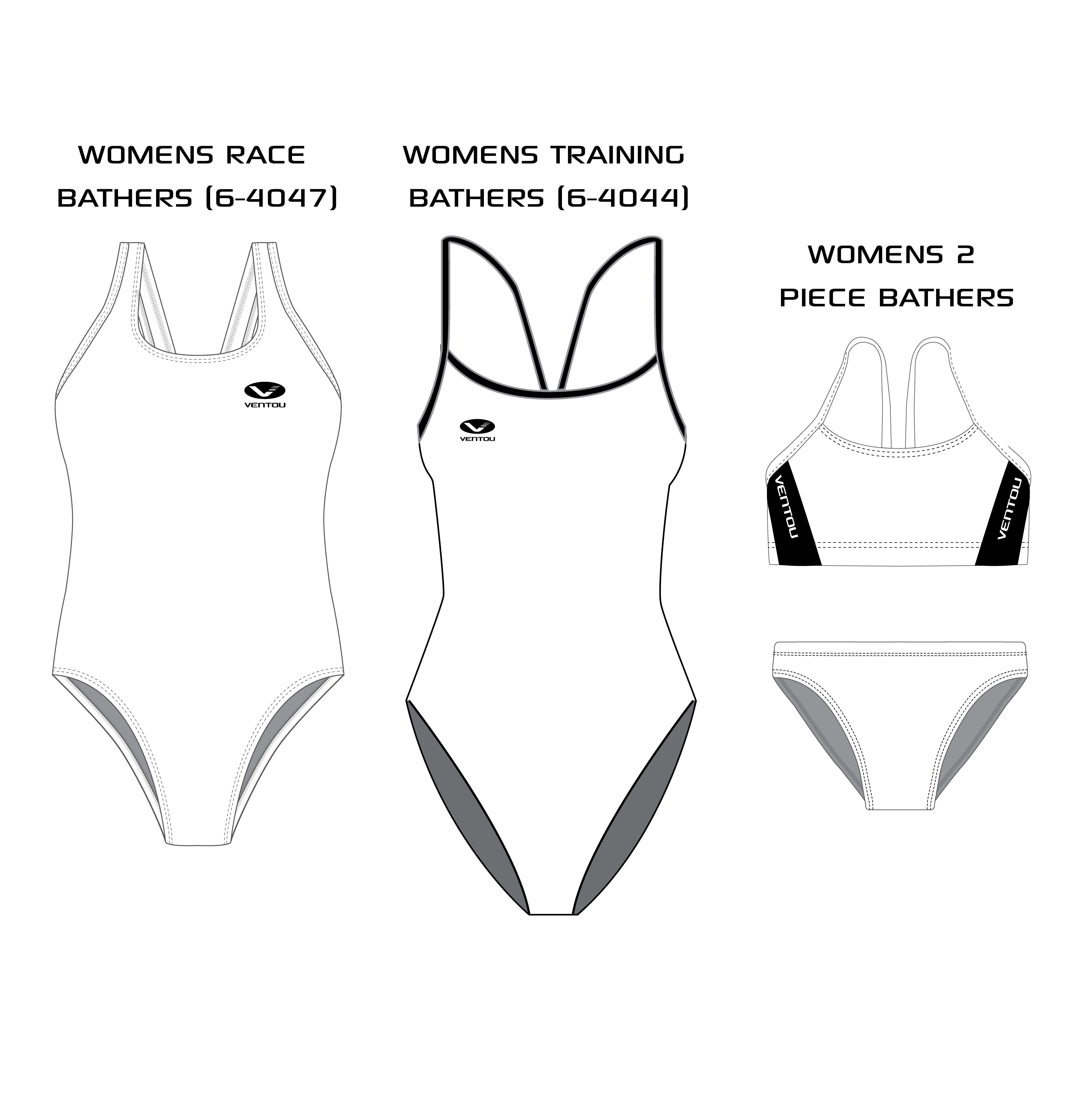 Ventou Custom Swimwear Womens & Youth One Piece Training Bathers