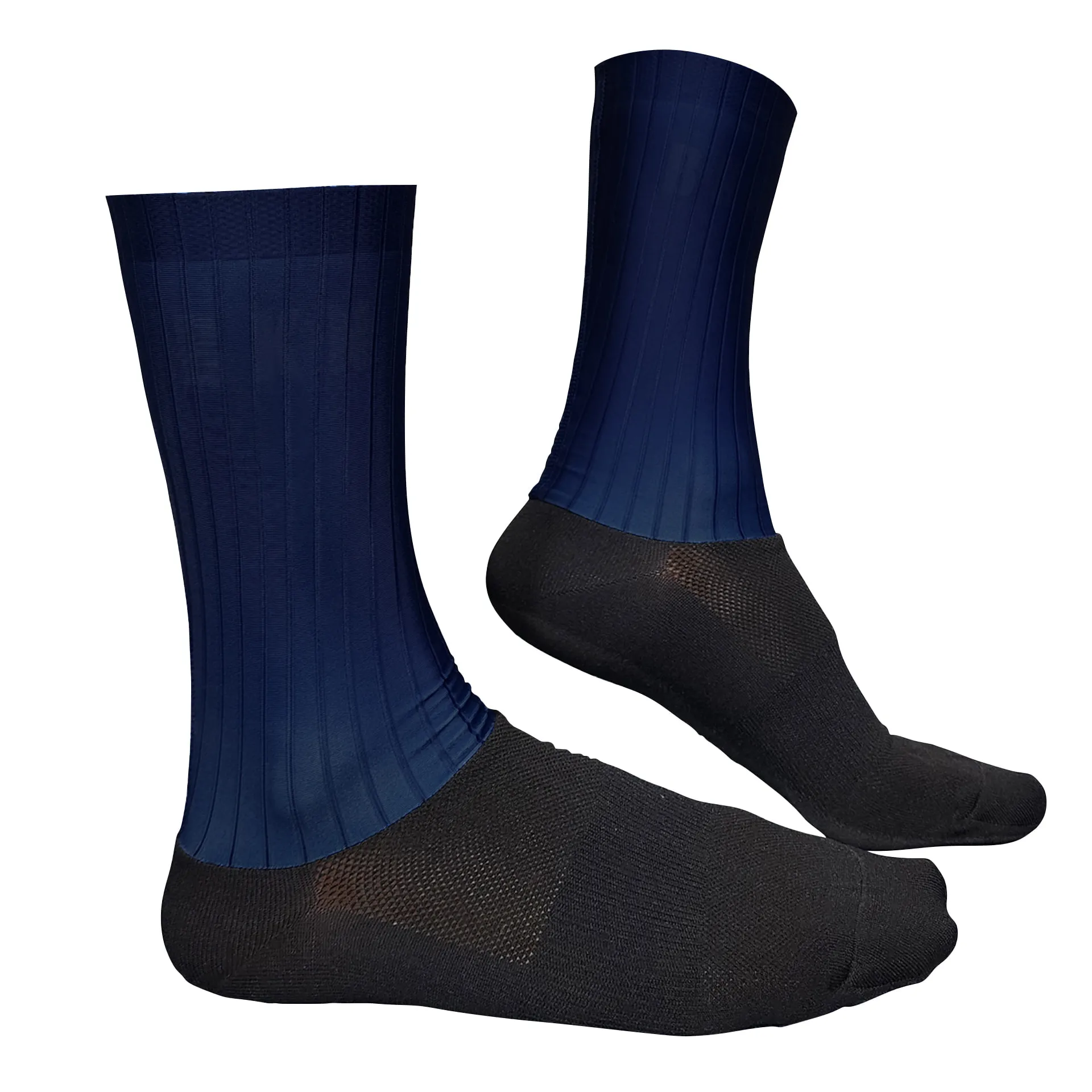 Pro Aero Cycling Socks - Navy High Cuff 16cm