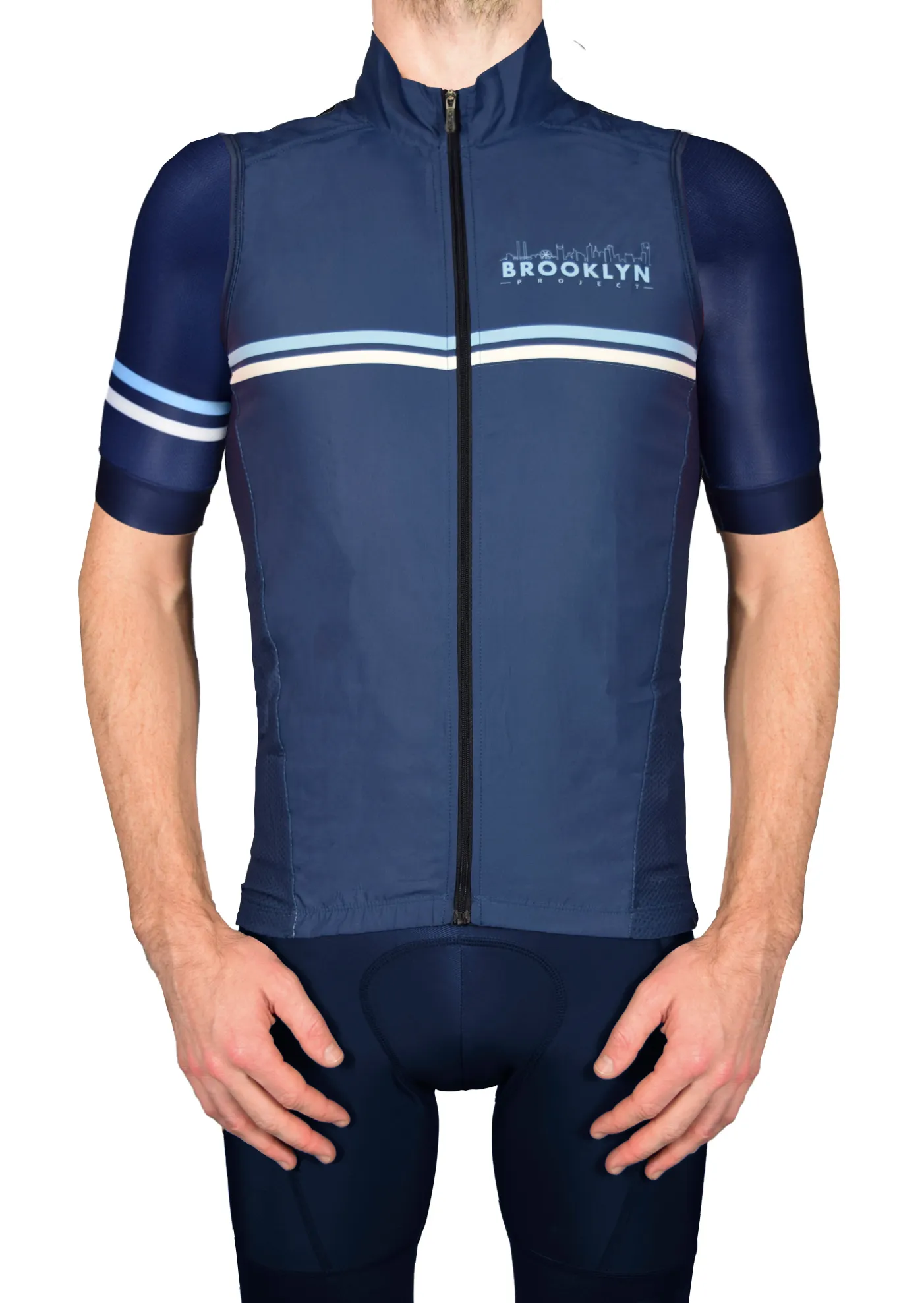 BKN Navy Vest FRONT with Navy Sleeves